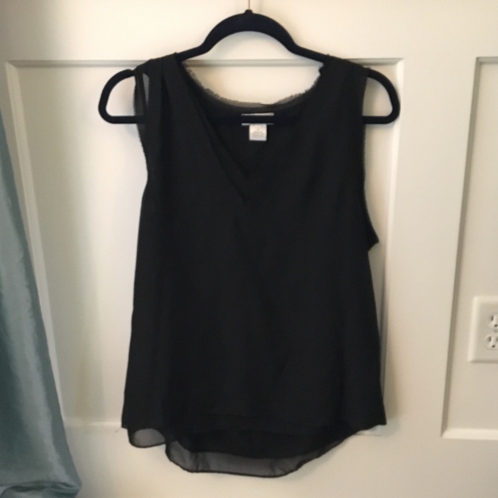 Barney’s New York Black Double Layer Tank